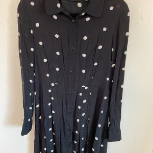 & Other Stories polka dot button up mini dress -- size 6